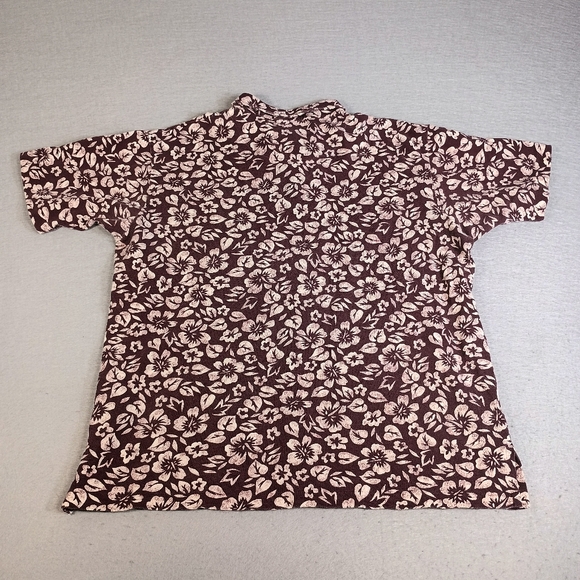 Polo by Ralph Lauren Floral Surf Beach 90's Y2K Mens XL Hawaiian Maroon Polo - Picture 4 of 8